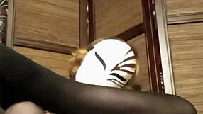 Horny Amateur Indulges In Stocking Fetish!