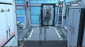 Oh, red haired step sister bathing in shower looks so cute, the hentai cartoon shows