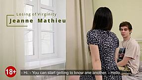jeanne mathieu loses her virginity on camera, a petite russian teen in tight action.