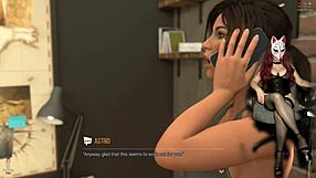 Sexy cosplayer in see-through costume plays in Croft Adventures Ep 14