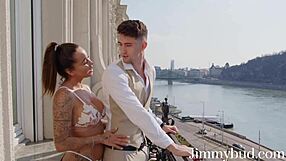 Catia Soares Exhibitionist Sucks Cock On Balcony Flashing