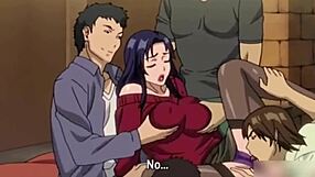 Hentai guy fucks his ex-girlfriend and indian friend in gangbang anal cum in mouth