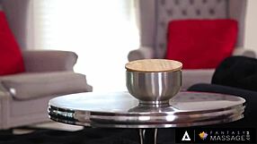 Fantasy massage - stunning masseuse takes care of her clients back by riding his big dick