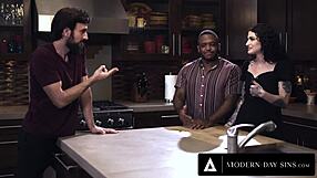 Narrative modern-day sins unfold as interracial swingers lure friend into bisexual threesome