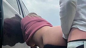 Caught couple engages in public anal sex in the park with big tits exposed