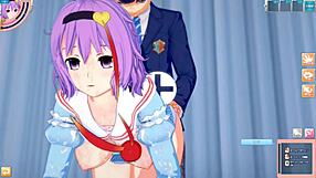 Satori gets big tits rubbed in Touhou hentai anime