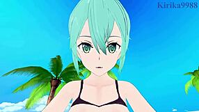 Asuna and Sinon in Intense Creampie Sex