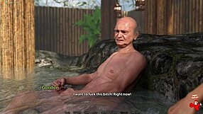 golden mean threesome handjob with strangers in public