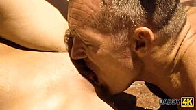 Emotional daddy4k athletic man fucks sons cute gf outdoors by pool