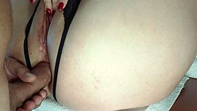 Closeup Anal Action on the Table with Mature Wife in Wild Fisting Session