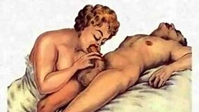 vintage erotic illustration with steamy retro cartoon vibes