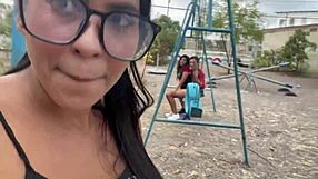 Hell Yeah! Old Man and Two Busty Teens Bang in Public Park Threesome!