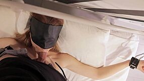 Tied up redhead gets intense vibrator and hardcore sex