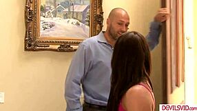 petite teen babysitter starts job with boss's first task