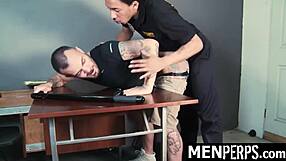 Twink shoplifter tricked and punished by gay officer's big cock!