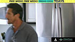 Nuru massage turns wild as teen Savannah Sixx treats stepdad to oily fun.