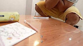 A rough and curvy student seduces his tutor in a hot role play