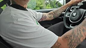 Caught blowing stepbrother in car