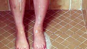 Sexy Brunette Model Takes Shower