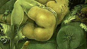 Beundrar vintage erotiska illustrationer från retro cartoons och anime