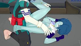 Toru Hagakure And Kaoruko Awata Fuck Izuku Midoriya Hard In My Hero Academia Hentai