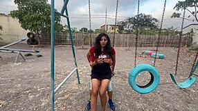 Hell Yeah! Old Man and Two Busty Teens Bang in Public Park Threesome!