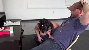 Stepmother helps her stepson with his mathematics homework and gives him a deep throat job