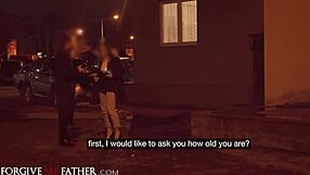 Can this waitress handle a rough doggystyle fuck in the van with her natural tits?