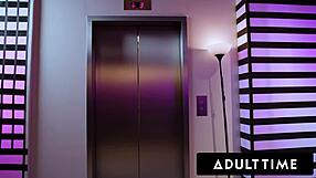 Adult Time - Naughty Liz Jordan Seduces Seth Gamble for Elevator Bang 😜
