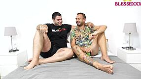 Magic Javi deflowers old Koldo Goran with his huge monster cock in first-time blowjob and ass fucking.