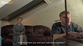 hey, what do stewardesses do after work? comforting herself with stranger’s big cock tonight!