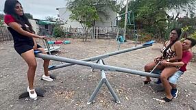 Hell Yeah! Old Man and Two Busty Teens Bang in Public Park Threesome!