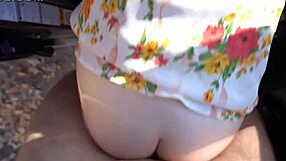 the babe could not resist and met her lover in the car, cheating on her husband