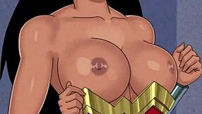 wonder woman strips and gets fucked by lex luthor's monster cock.