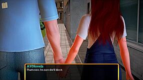 Redhead amateur in family fun with anime and 3D cartoons