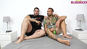 Magic Javi deflowers old Koldo Goran with his huge monster cock in first-time blowjob and ass fucking.