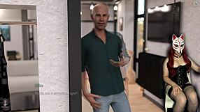 Sexy College Student Strips Naked in Wild Anime Brothel Scene