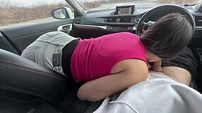 Student Sucks Cock In The Car After Studying Outdoors