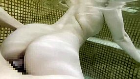 hot spring mixed bath kneading nipples to orgasm despite boyfriend