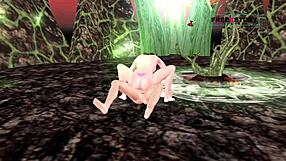 וידאו פורנו אנימציה 3D של בחורה חמודה רוכבת על זין גבר בסגנון הנטאי