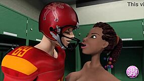 3DGSpot - Naughty Teen 18+ Cheerleader Rides Star Quarterback's Cock in Locker Room