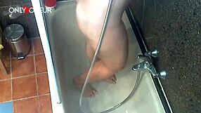 chubby teen masturbates to strong orgasm in bathtub