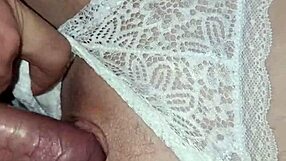 The blond spanish girl wakes me up rubbin my pussy wit her big cock.