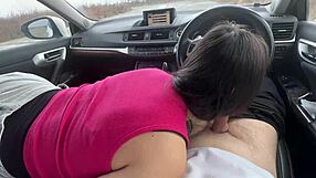 Student Sucks Cock In The Car After Studying Outdoors