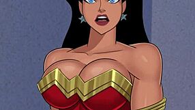 wonder woman strips and gets fucked by lex luthor's monster cock.