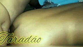 In the homemade scene, bbw in lingerie gives handjob to big black cock before banging