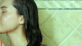 Sexy Brunette Model Takes Shower