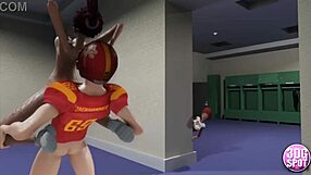 3DGSpot - شجاعة فتاة شابة 18+ تركب زب نجم الكوارترباك في غرفة الملابس