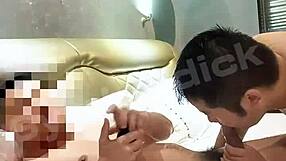 In this story, a handsome gay asian couple engages in bareback anal sex