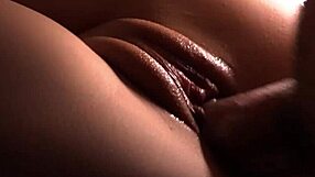Close up and slowed down, the pleasure of a wet and gushing pussy and asshole sex with cum on her face